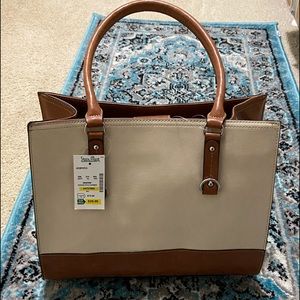 NWT lovely cream and brown bag